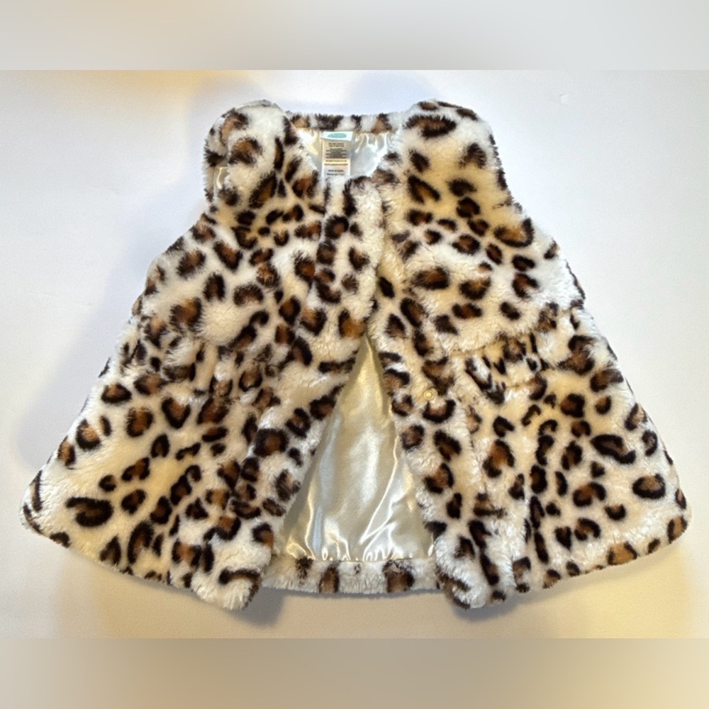 Little Me 12M Girls Leopard Print Faux Fur Vest
